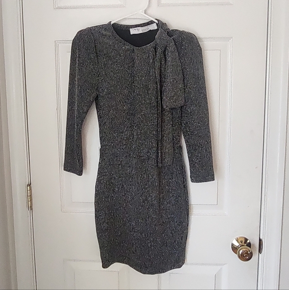 IRO Perk tie-neck metallic stretch-knit mini dress 34 XS worn once - Picture 5 of 7